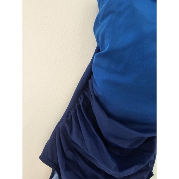 Lands End Blue Ombre Wireless Padded Cups One Piece Swimwear Beach Swimsuit 6 S - Picture 5 of 8